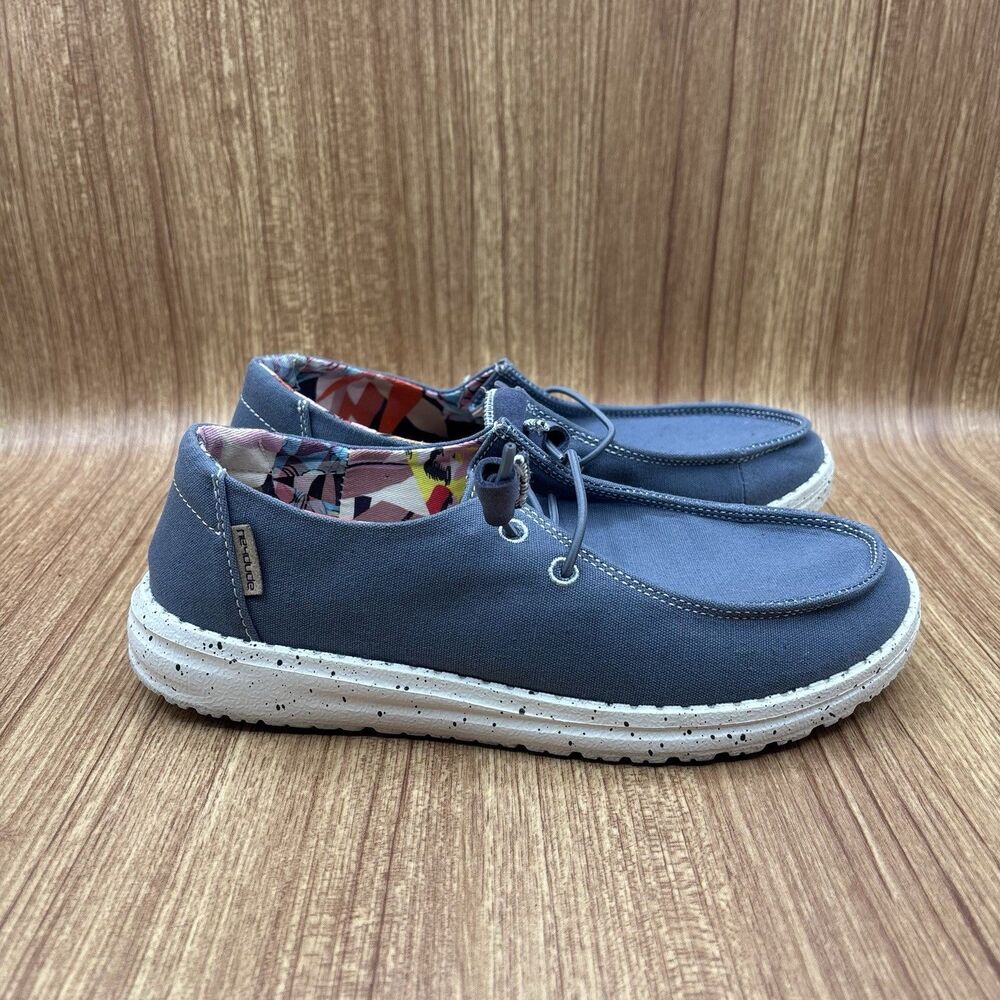 HEY DUDE WENDY SKY BLUE WOMEN'S SIZE 6 Slip-on Sneakers‎
